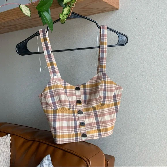 NWT Zara Plaid Crop Top!! - Picture 1 of 12